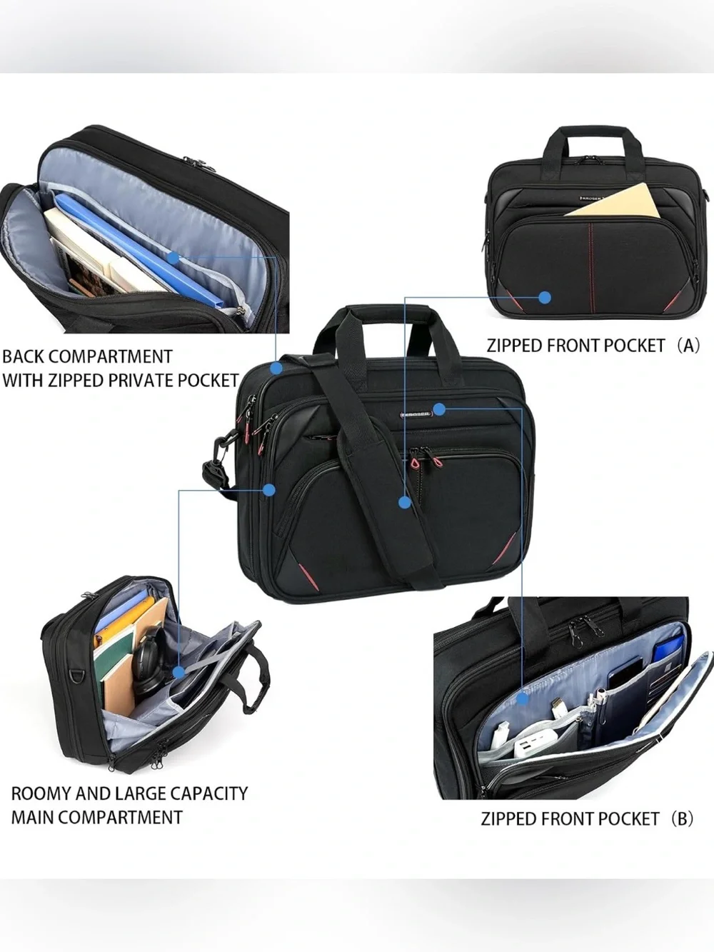 NWT KROSER 15.6 Inch Laptop Briefcase Computer Bag, Messenger